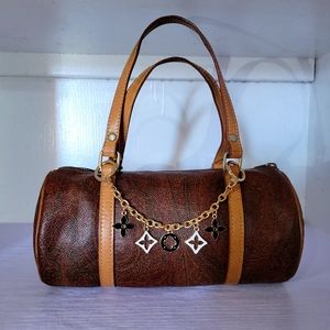 Etro Burgundy Paisley Cylinder Bag